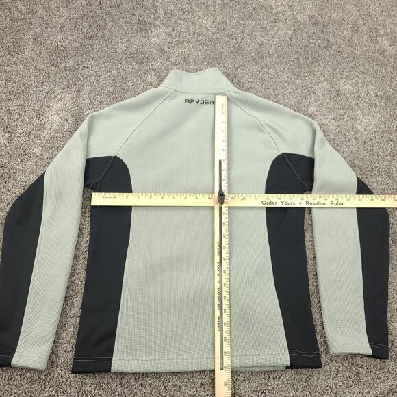 Spyder Core Sweater Fleece Pullover Womens S Gray Black 1/2 Zip - Picture 5 of 7